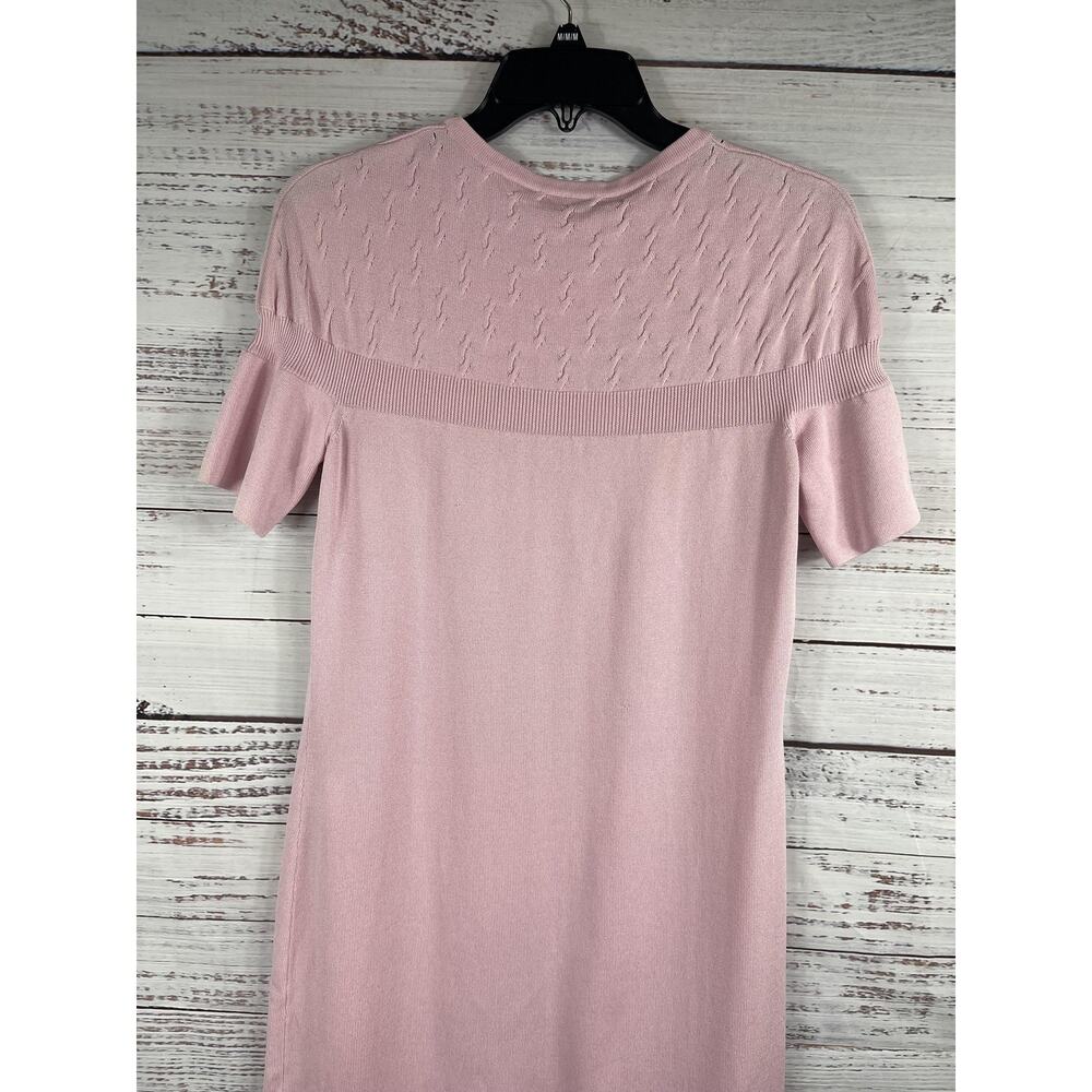 Leggiadro Sweater Dress Women's Size S Pink Cotton Silk Knit Short Sleeve Italy - Picture 8 of 9